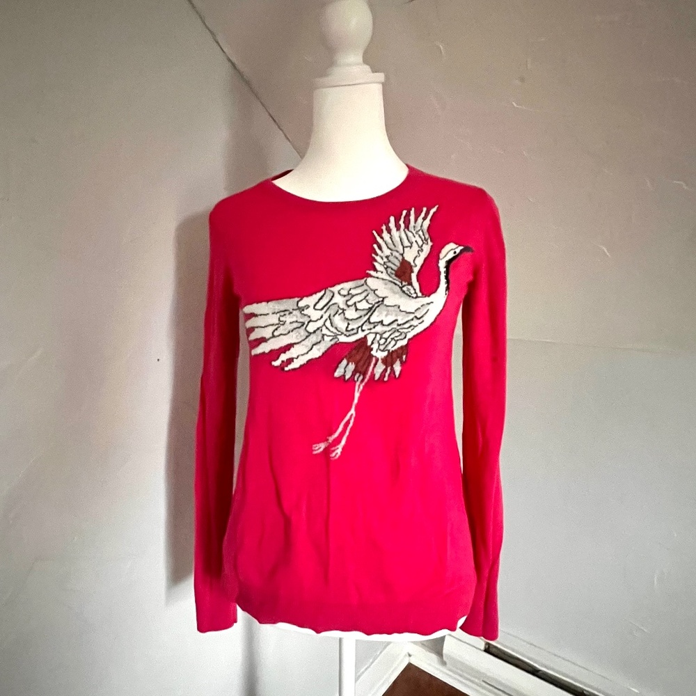 Loft Pink Crane Sweater